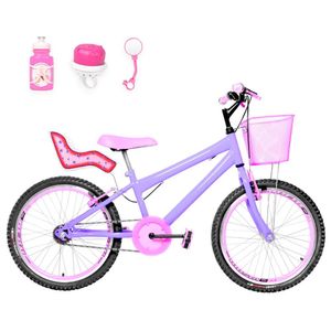 Bicicleta Aro 20 Aero + Kit Passeio Lilás E Rosa