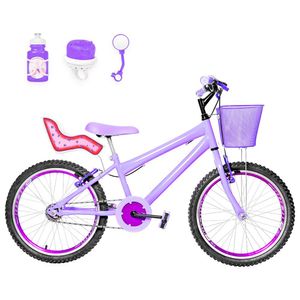 Bicicleta Aro 20 Aero + Kit Passeio Lilás E Violeta