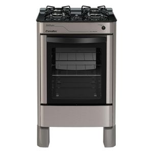Fogão Esmaltec ágata Glass 4 Bocas Inox Forno Limpa Fácil E Acendimento Automático