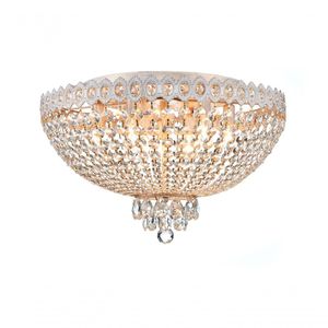 Plafon Queen Metal Com Cristais K9 Transparentes E 9 Lâmpadas E14 Única Único