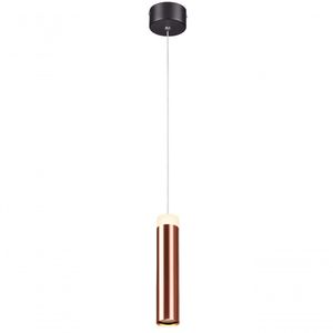 Pendente 5X20X150Cm E Cabo 2Mt , Preto Ou Dourado E Acrílico Led 7W 3000K Bivolt Sindora Único