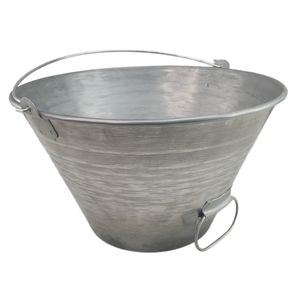 Balde Metal Chapa 10 Litros Com Pegador Cimento Agua Massa Pedreiro Obra Construçao Resistente