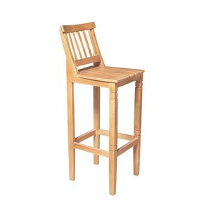 Banqueta Alta De Ripada Com Encosto Confort - Natural - Bege