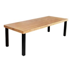 Mesa De Jantar Industrial Retangular Rústica 2M Arlete Base Alumínio - Natural - Bege