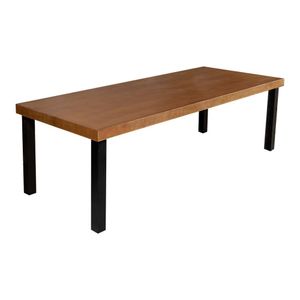 Mesa De Jantar Industrial Retangular Rústica 2M Arlete Base Alumínio - Castanho - Marrom