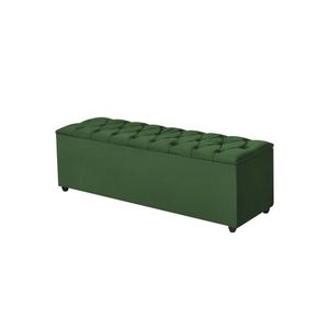 Recamier Baú Liverpool 135Cm Veludo Verde - Cor: Verde
