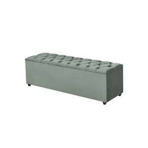 Recamier Baú Liverpool 85Cm Veludo Cinza - Cor: Cinza