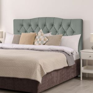 Cabeceira Lari 140cm Veludo Cinza - Cor: Cinza
