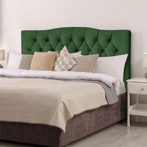 Cabeceira Lari 140cm Veludo Verde - Cor: Verde