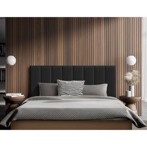 Cabeceira Painel Modulado Rony 160cm Veludo Preto - Cor: Preto