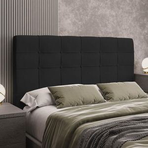 Cabeceira Queen Estofada Veloplus Dobuê Hanover Preto