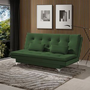 Sofá Cama Berlim 190Cm Veludo Verde - Cor: Verde