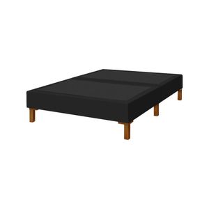 Base Para Cama Ibiza 195Cm Em Veludo Preto - Cor: Preto