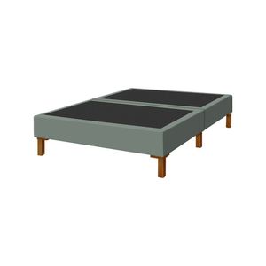 Base Para Cama Ibiza 140Cm Em Veludo Cinza - Cor: Cinza