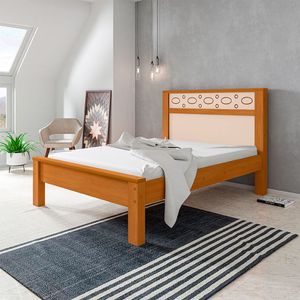 Cama Casal Em Mdf Las Vegas - Nature/Off White - Cor: Bege