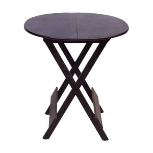 Mesa Redonda Dobrável Em Madeira Maciça 70X70 Tabaco Ideal Para Bares E Restaurantes