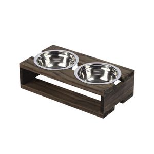 Comedouro Elevado Para Pet Stolf Com 02 Vasilhas De Inox P