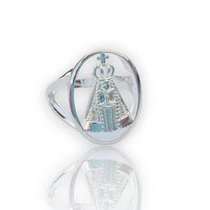 Anel Nossa Senhora Aparecida Circulo Prata - 19
