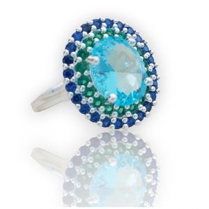 Anel Flor Zafira Prata - 17