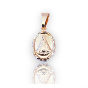 Pingente Medalha Oval Nossa Senhora Aparecida Dourado