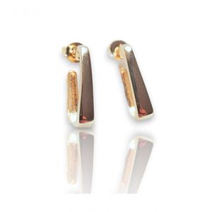 Brinco Argola Quadrada Liso Com Tarraxa Dourado