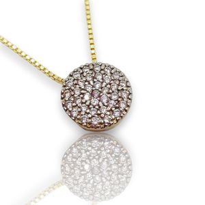 Corrente Bola Com Micro Zircônias Cristal Dourado - G