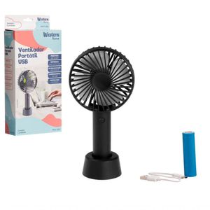 Mini Ventilador De Mão Portátil Usb Recarregável 3 Velocidades Preto