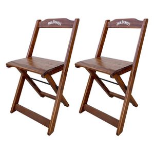 Kit 2 Cadeiras Dobráveis Madeira Personalizada Jack Imbuia - Cor: Marrom