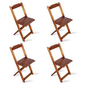 Kit 4 Cadeiras Dobravel Madeira Padrao Imbuia - Tarimata - Cor: Marrom