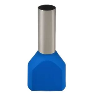 Terminal Pré-isolado Pino Tubular Duplo 16,0mm² - Azul - 50 Unidades