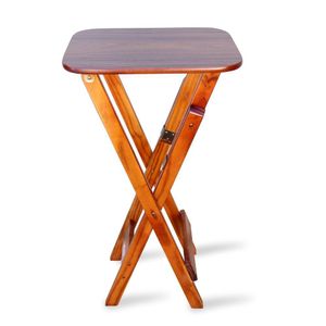 Mesa Bistrô Dobrável Madeira Padrão Imbuia - Cor: Marrom