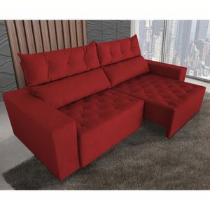 Sofá Gigante Supremo 250Cm Retrátil/Reclinável Vermelho Ws