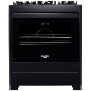 Fogão A Gás De Piso 5 Bocas Dako Supreme Glass, Mesa De Vidro, Preto Preto Bivolt
