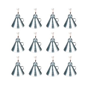 Kit Lamparina Com 12 Peças Em Aço Galvanizado - Cor: Branco