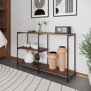 Aparador Industrial Artesania Preto E Imbuia 120cm - Cor: Preto
