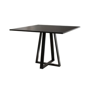 Mesa De Jantar Mônaco 110cm Tampo Preto Pés Preto - Cor: Preto