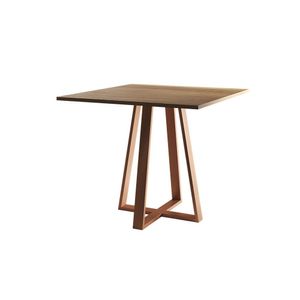 Mesa De Jantar Mônaco 90cm Imbuia Base Cobre - Cor: Marrom