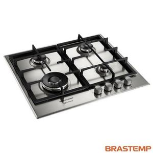 Cooktop 4 Bocas Brastemp Gourmand Inox Com Duplachama E Trempe Com Ferro Fundido Bdk60dr