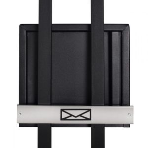 Caixa De Correio Grade Vertical Preto Fosco Tarja Inox Top Moderna
