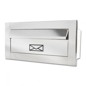 Caixa De Correio Carta Frente Em Inox Polido Brilhante 30 Cm Profundidade