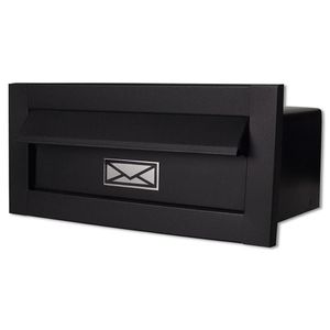 Caixa De Correio Hat Inox Jornal Preto Fosco Moderno 20 Cm Profundidade