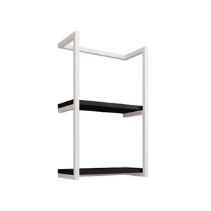 Toalheiro Para Banheiro Estilo Industrial Sahy - Branco E Prateleira Preta - Cor: Branco
