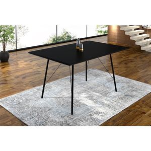 Mesa Sala De Jantar Paraty Preto 120x75cm Tampo Preto - Cor: Preto