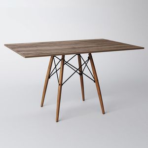 Mesa De Jantar Eiffel Retangular Tampo De Madeira 120x75cm Amêndoa