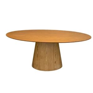 Mesa De Jantar Cone Oval 120x80 Cm Tampo Freijó Base Madeira Freijó