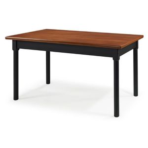 Mesa Retangular 6 Lugares Em Madeira Maciça Mv Outlet Preto E Mel