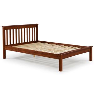 Cama Casal Inglesa Em Madeira Maciça Mv Outlet Mogno