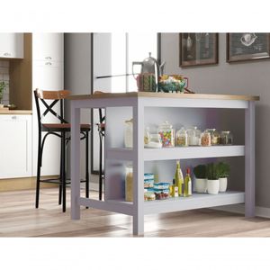 Bancada Gourmet Ilha Cozinha C Ilumina Ditália 2prat Cinza