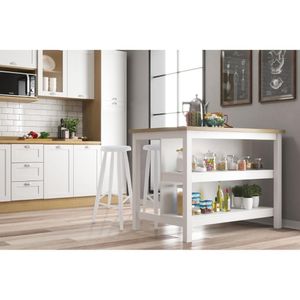 Bancada Gourmet Ilha Cozinha com Iluminação Ditália Branco