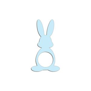 Porta Guardanapo Coelho Frente Kit 4 Peças 5,5cmx10cm- Cria Arte Laser Azul Claro